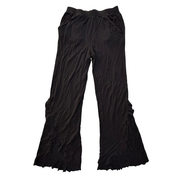 Matilda Jane Pants - Matilda Jane Black Ruffle Flare Pants Womens S Junior 16 Whimsigoth Boho Lounge